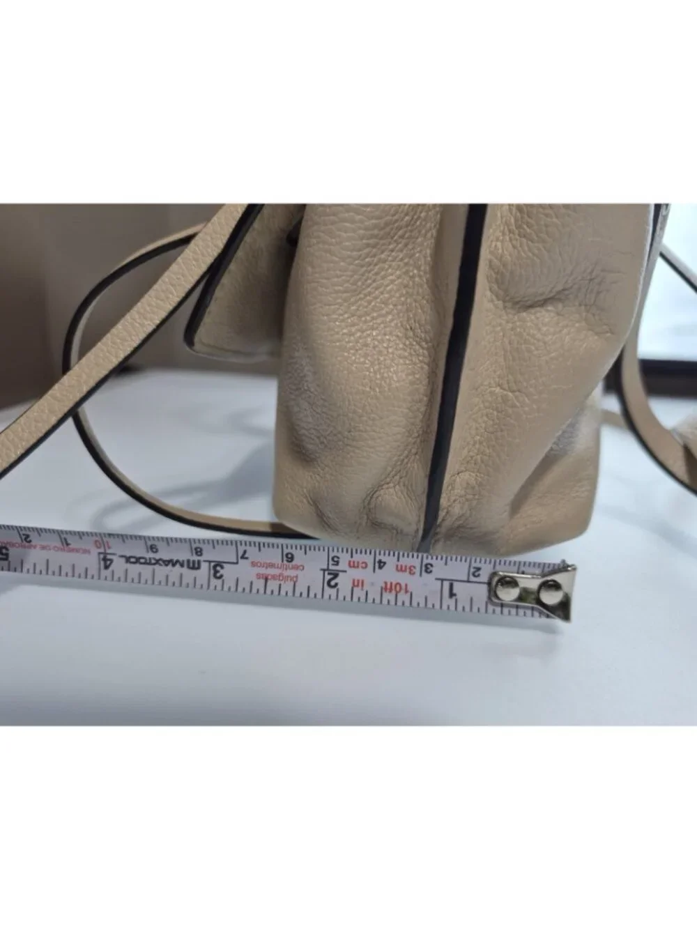 Rebecca Minkoff Crossbody Bag Cream Leather Fringe Adjustable Strap Handle